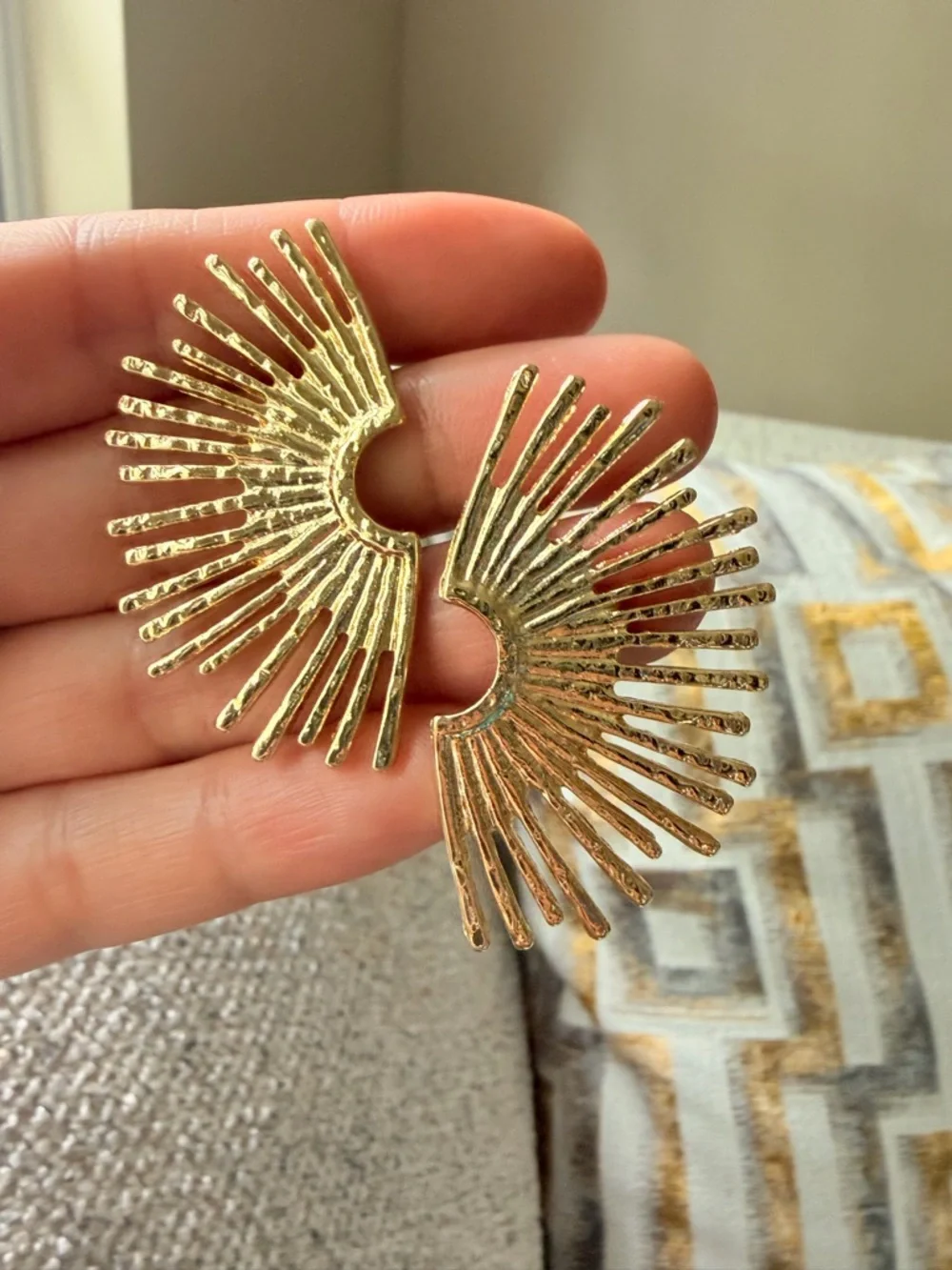Gold Sunburst Earrings